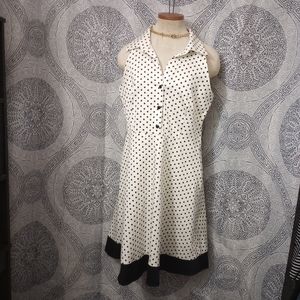 dBY Ltd COOL HALTER Black and White POLKA DOT SLEEVELESS DRESS Size 12
